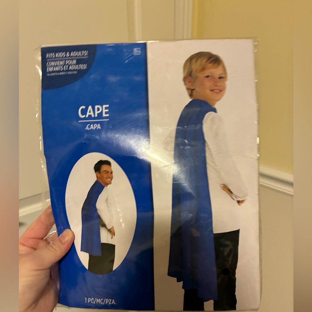 NWT adult/ Kids Blue Cape hero Halloween costume